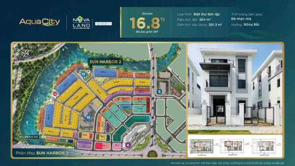 gia chuyển nhượng biệt thự aqua city khu the sunharbor 2