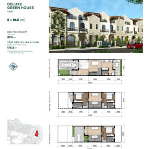 Thiết kế nhà phố 5x19.5 Aqua City River Park 2