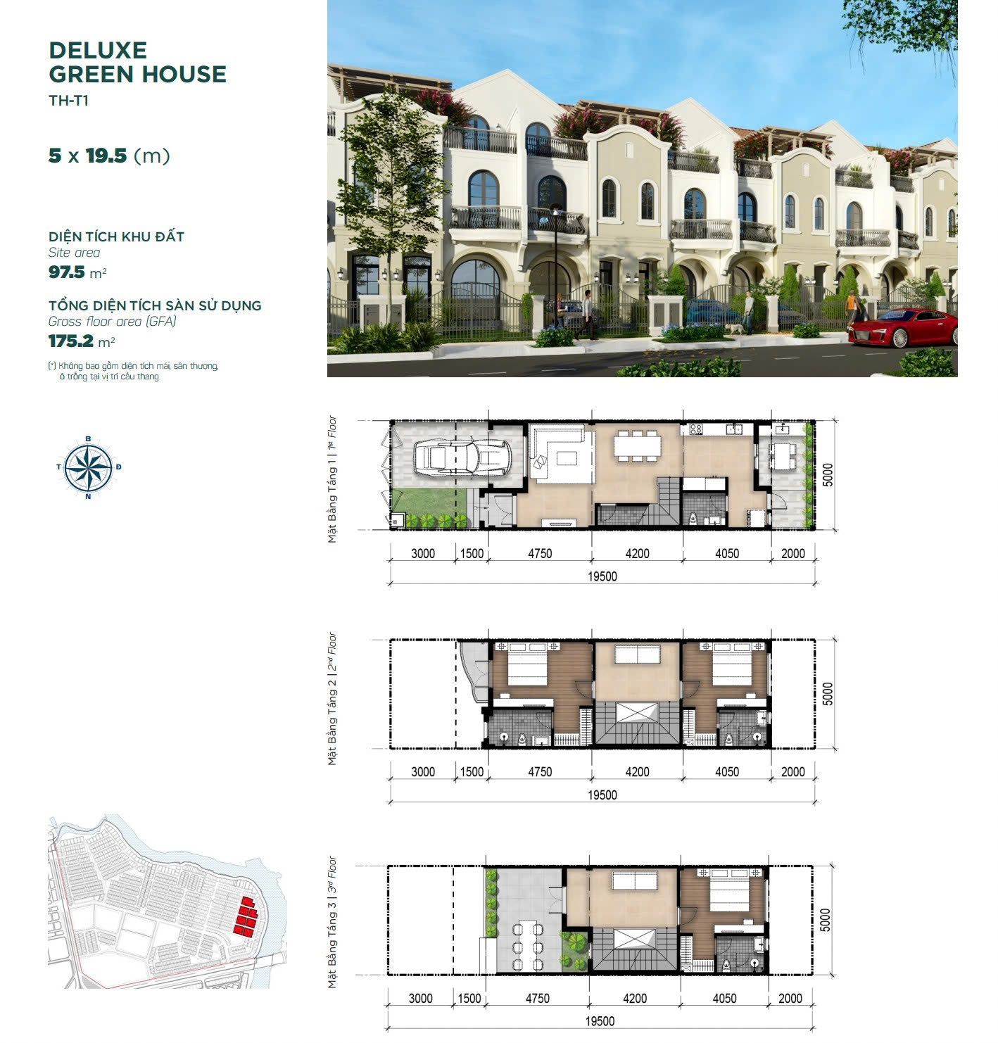 Thiết kế nhà phố 5x19.5 Aqua City River Park 2