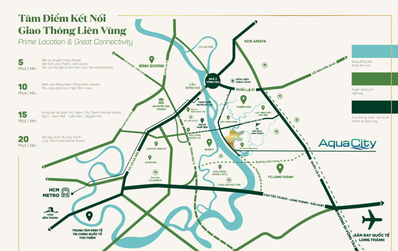 HỆ THỐNG TIỆN ÍCH NỔI BẬT TẠI AQUA CITY