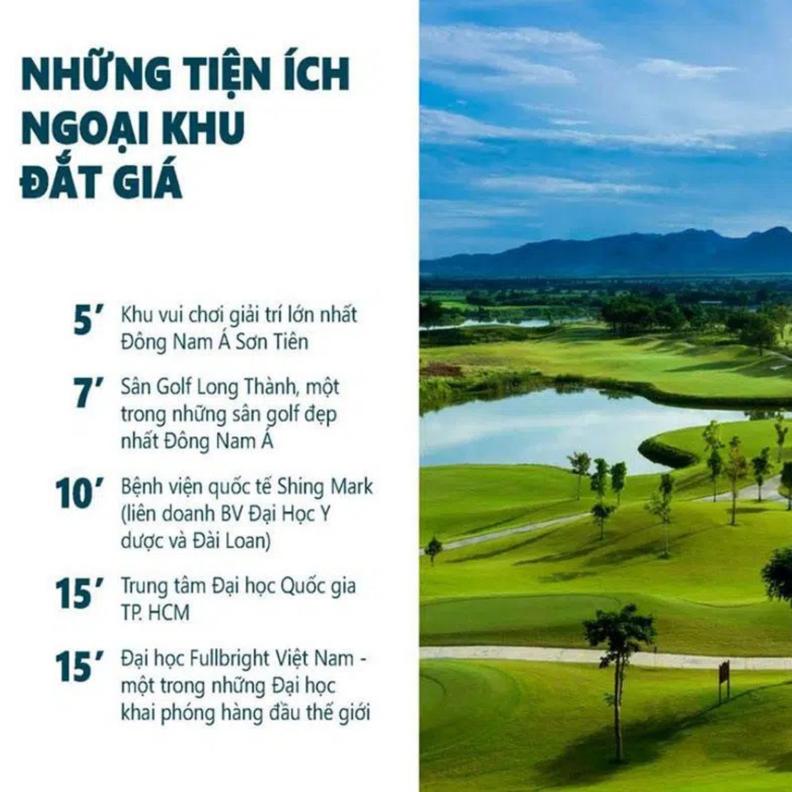 Những tiện ích ngoại khu đắt giá