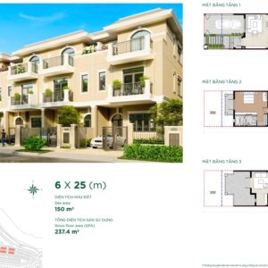 Mặt bằng thiết kế 6x25 Aqua City khu Ever Green