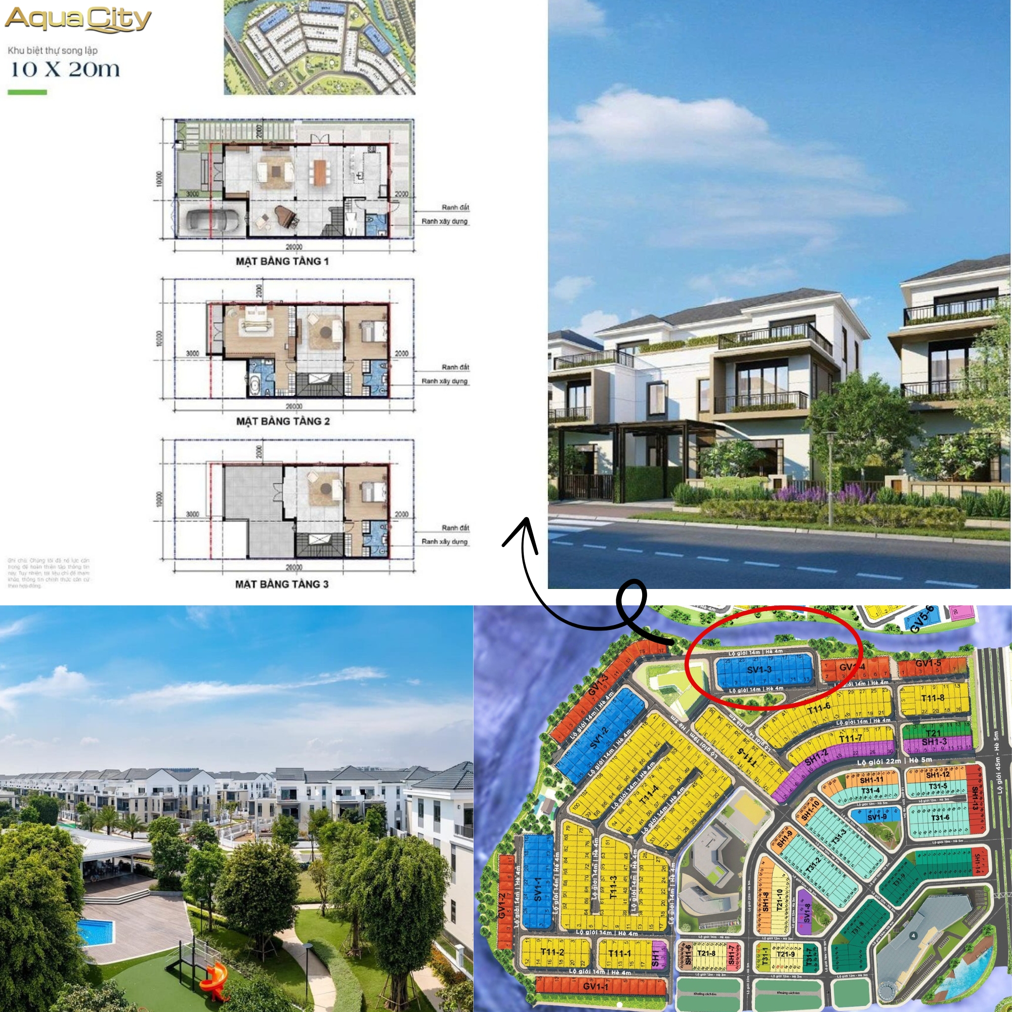 Bán Gấp Biệt Thự Song Lập 10x20 Aqua City - Ảnh 2