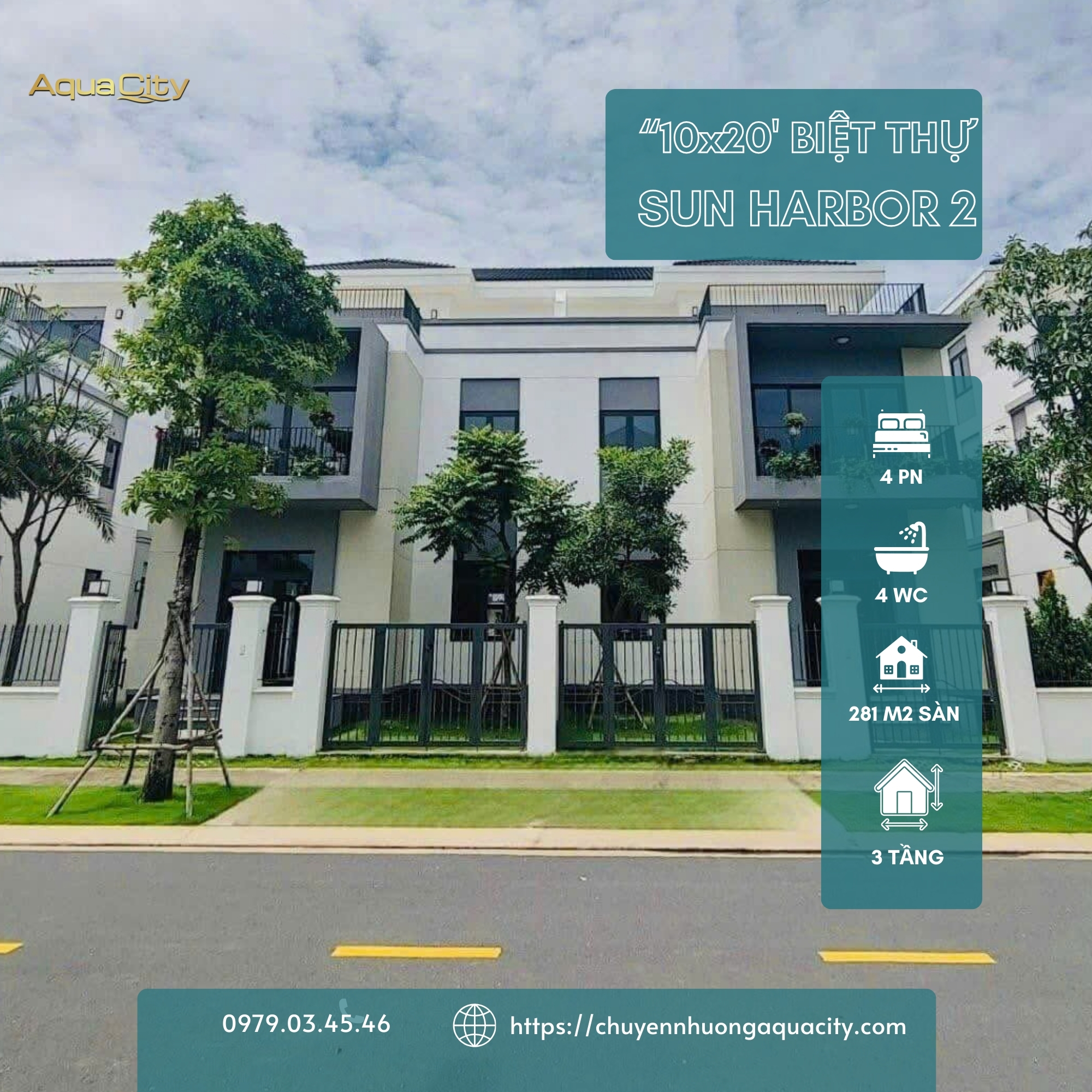 Bán Biệt Thự Song Lập Gần Trường Mầm Non Tại Sun Harbor 2 ( The Suite), Aqua City