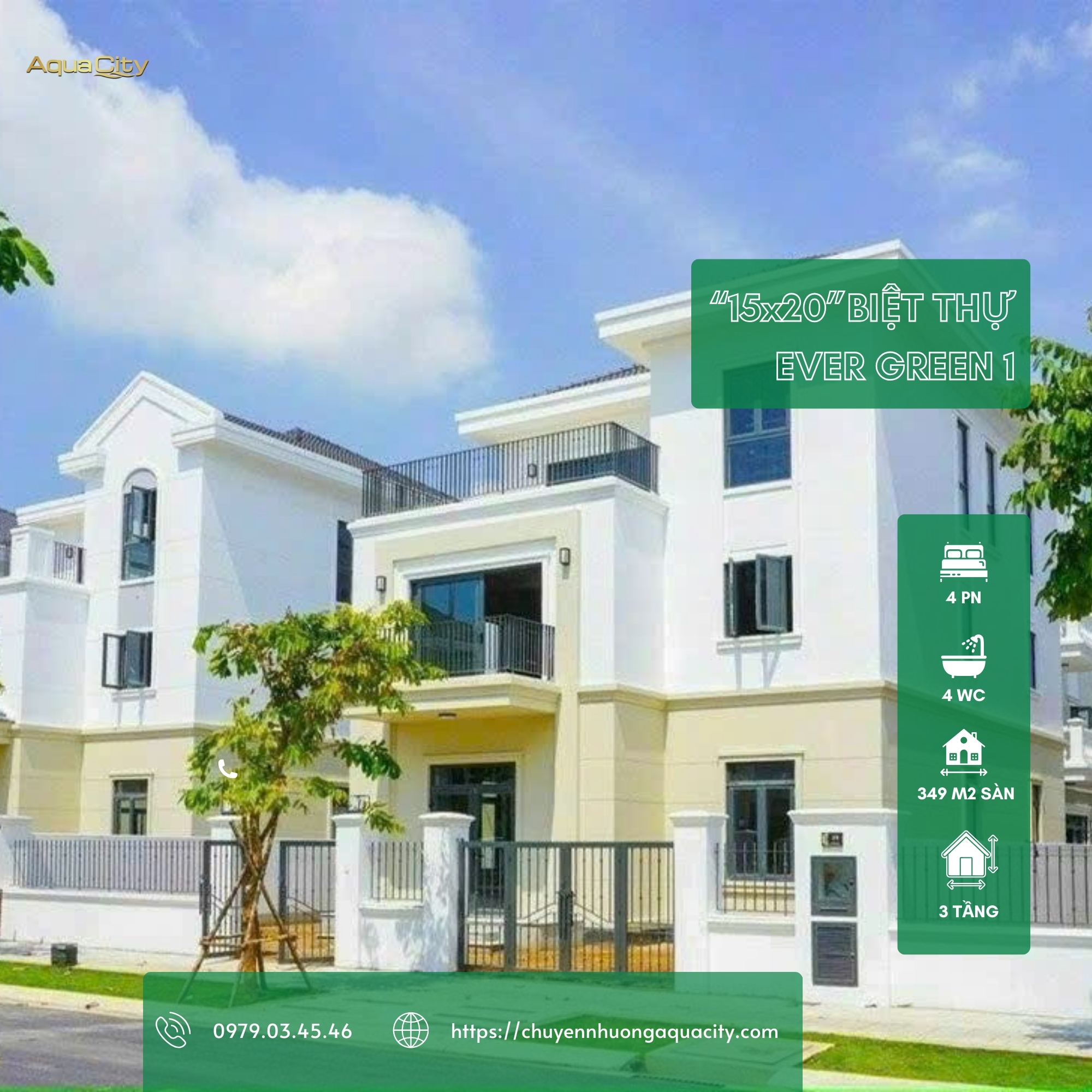 Biệt thự đơn lập giá tốt tại Grand Villas, Aqua City