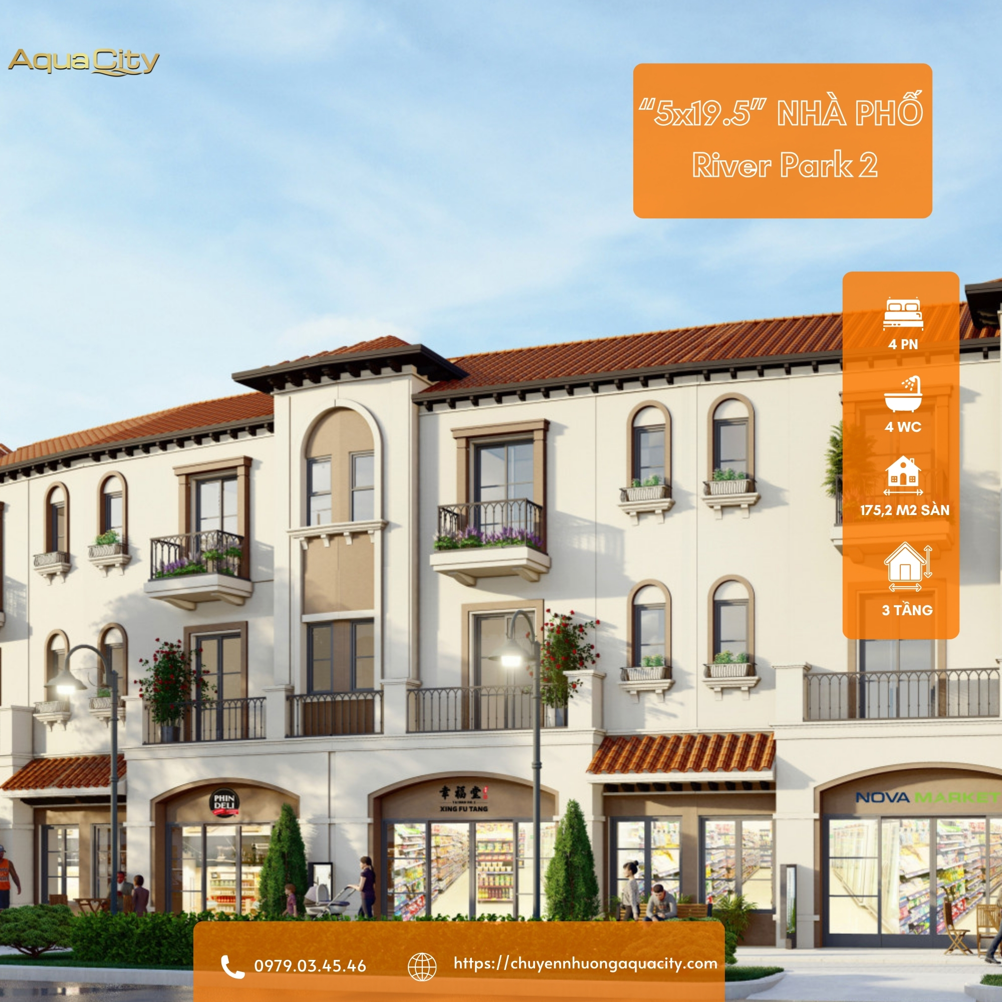 Bán nhà phố nhỏ gọn nhưng đầy đủ tiện ích tại River Park 2, Aqua City
