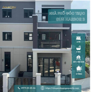 Nhà phố góc trục 19m và 14m siêu đẹp tại phân khu Sun Harbor 3 (The Elite 1), Aqua City 