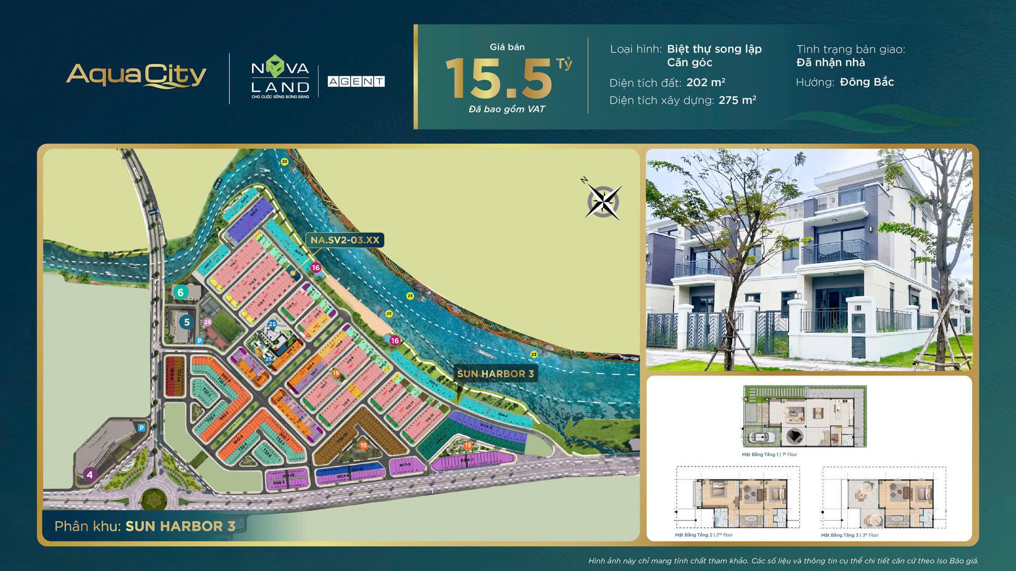 Bán biệt thự căn góc tại The Elite 1, Aqua City