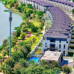 Phối cảnh biệt thự đơn lập view sông (Ảnh: Aqua City)