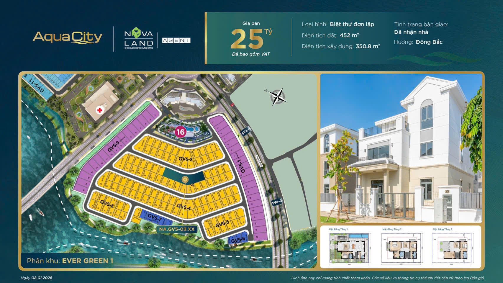 Cập nhật bảng giá biệt thự diện tích lớn tại Ever Green 1, dành cho các lô rộng và số lượng hiếm trong phân khu.