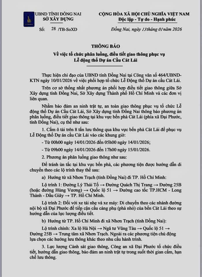 Lễ động thổ Dự án Cầu Cát Lái