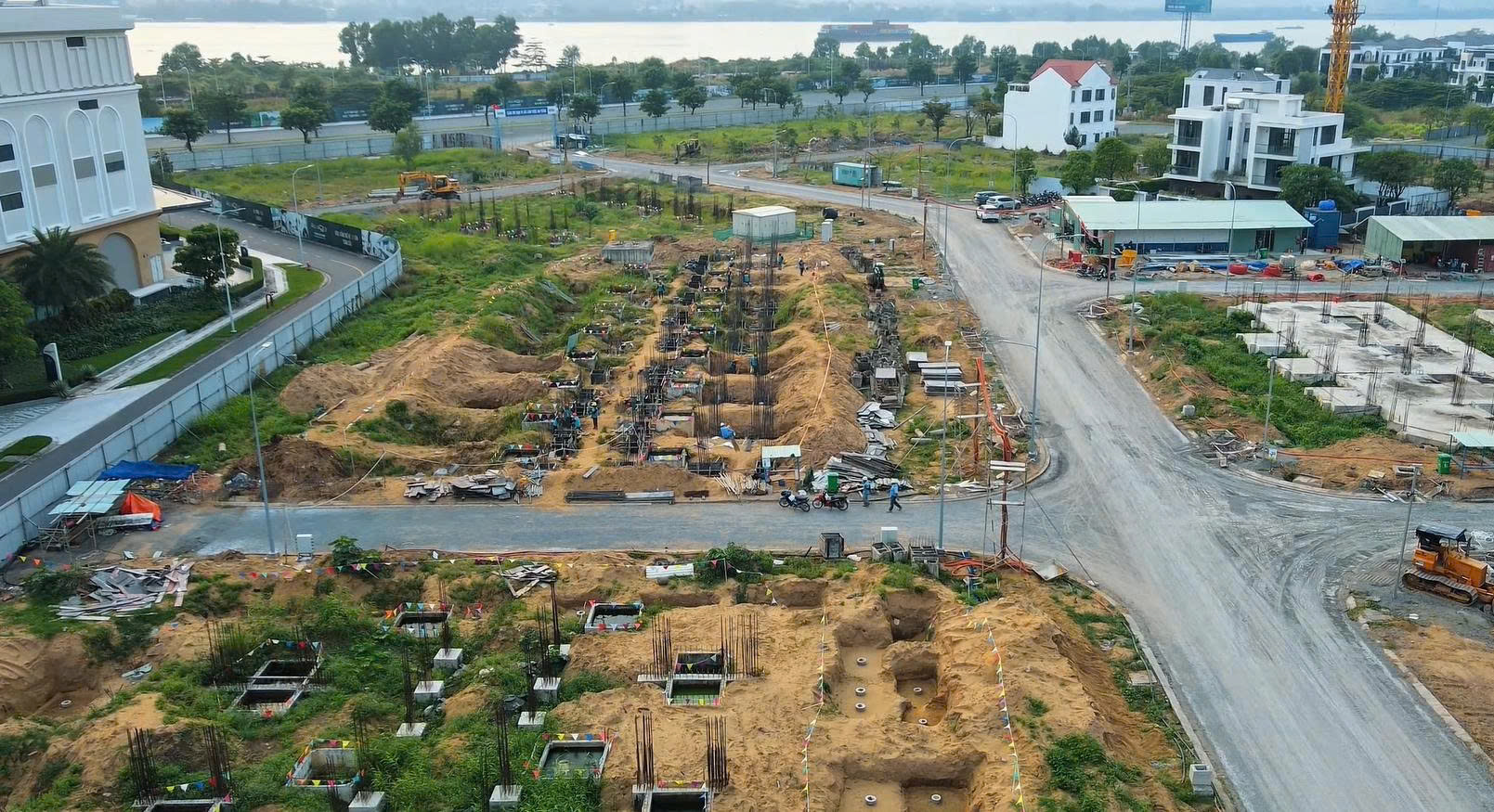 Khu móng nhà phố triển khai đồng bộ, phân lô rõ ràng theo quy hoạch