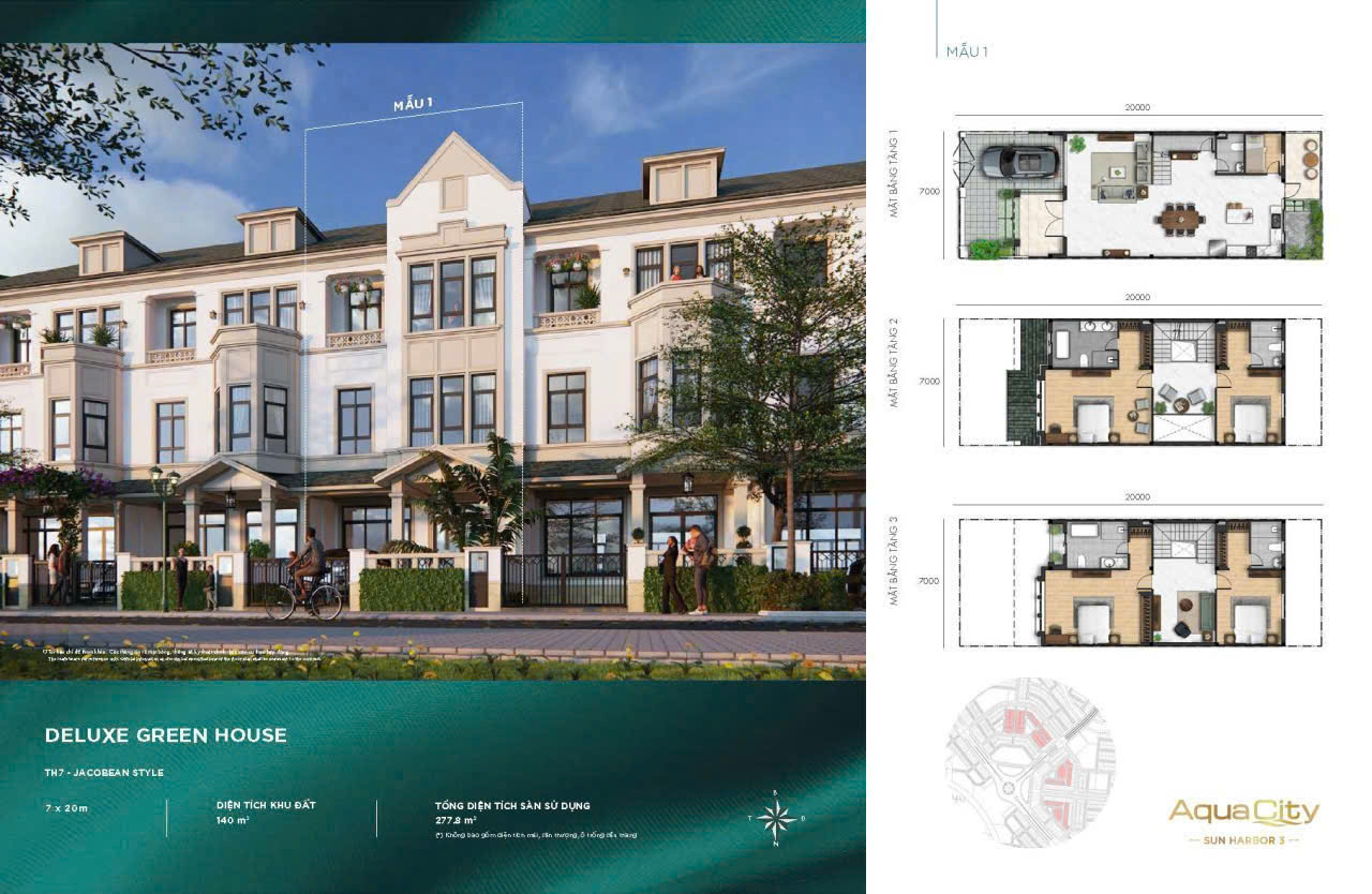 mau nha pho aqua city sunharbor 2